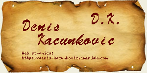 Denis Kačunković vizit kartica